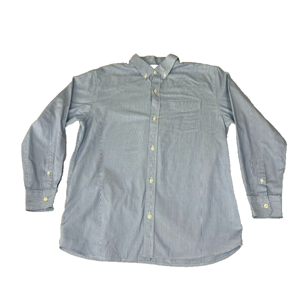 GapKids Shirt Husky Non Iron XXL Button Down Blue Stripe - Picture 2 of 10